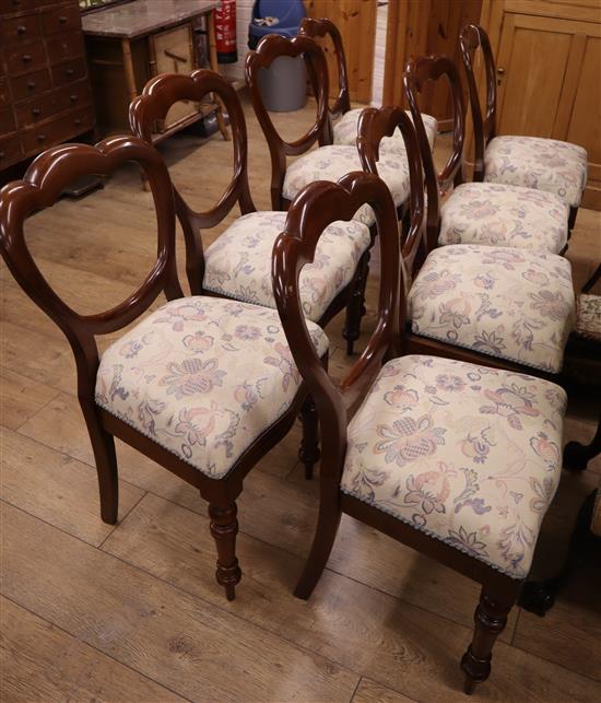 A set of eight Victorian mahogany dining chairs